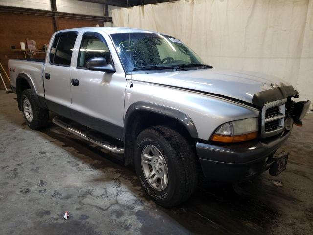 1D7HG38N84S770656 - 2004 DODGE DAKOTA QUA SILVER photo 1