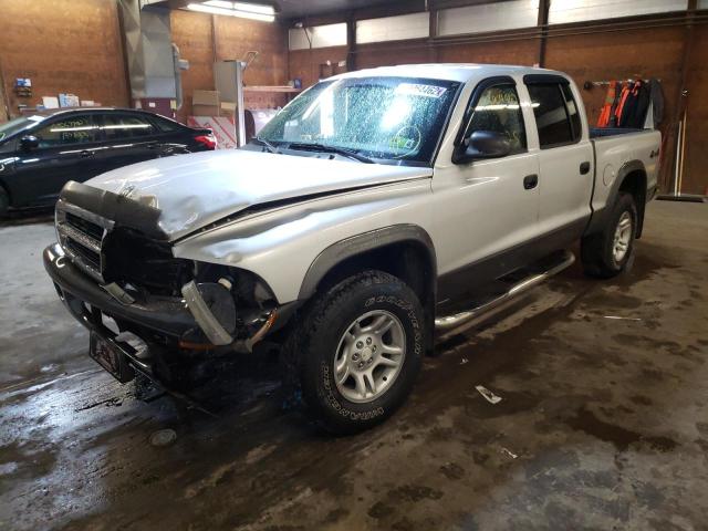 1D7HG38N84S770656 - 2004 DODGE DAKOTA QUA SILVER photo 2