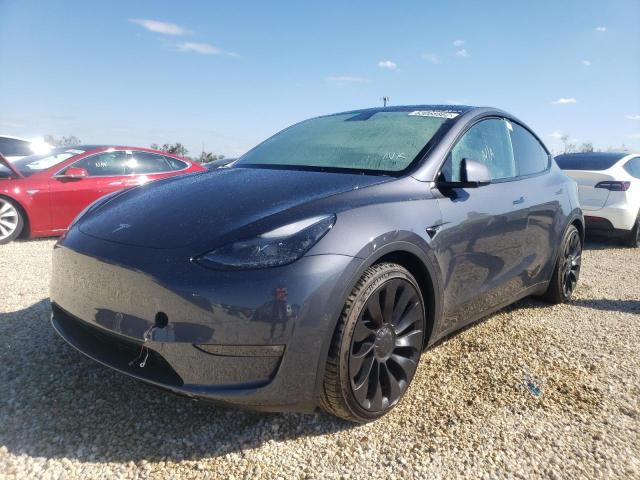 7SAYGDEF8NF451921 - 2022 TESLA MODEL Y رمادي صورة 2
