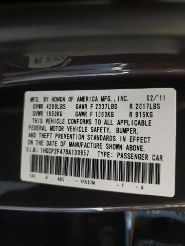 1HGCP2F47BA100657 - 2011 HONDA ACCORD LXP BROWN photo 10