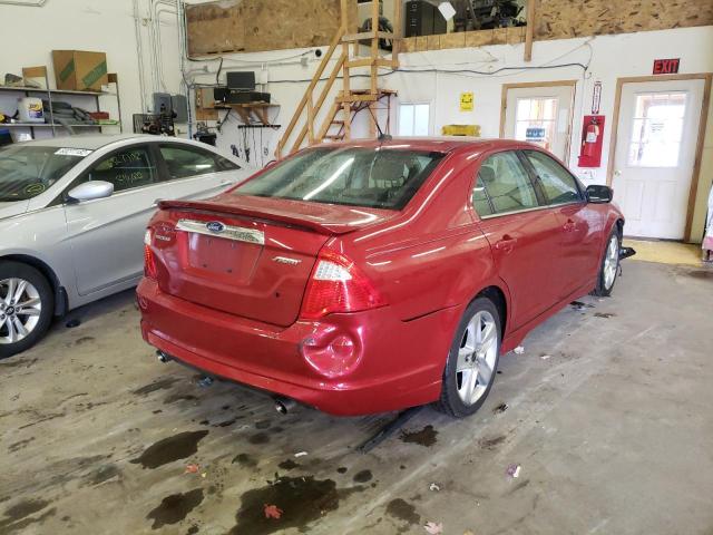 3FAHP0KC4AR336456 - 2010 FORD FUSION SPO RED photo 4