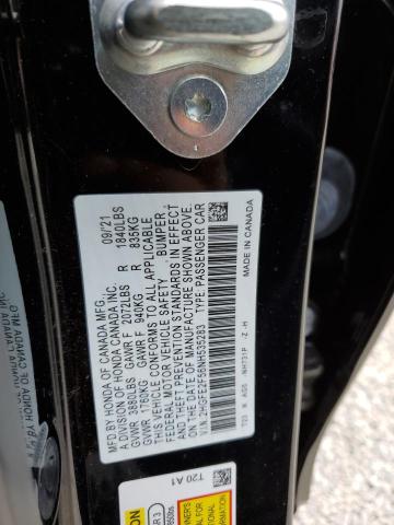 2HGFE2F56NH535283 - 2022 HONDA CIVIC SPOR BLACK photo 10