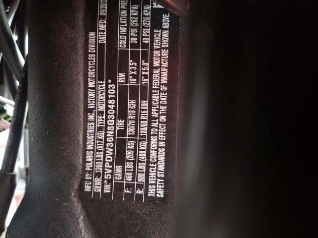 5VPDW36N8G3048103 - 2016 VICTORY MOTORCYCLES CROSS COUN Rojo foto 10