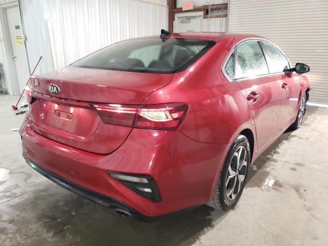 3KPF24AD8KE059174 - 2019 KIA FORTE FE BURGUNDY photo 4