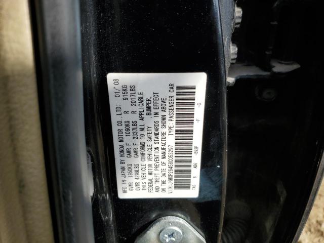 JHMCP26458C053297 - 2008 HONDA ACCORD LXP BLACK photo 10