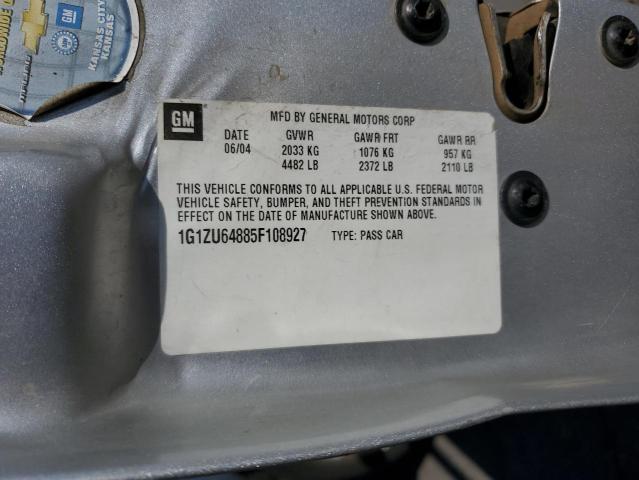 1G1ZU64885F108927 - 2005 CHEVROLET MALIBU MAX 银色 照片 10