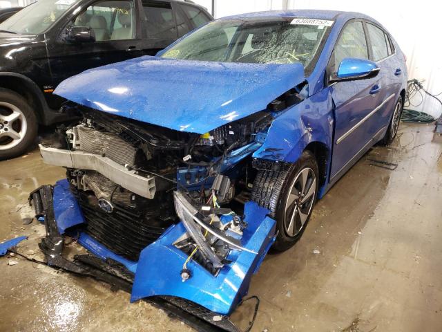 KMHC75LC3HU056302 - 2017 HYUNDAI IONIQ SEL BLUE photo 2