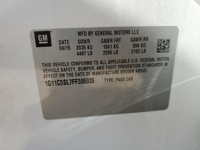 1G11C5SL7FF306935 - 2015 CHEVROLET MALIBU 1LT 白色 照片 10