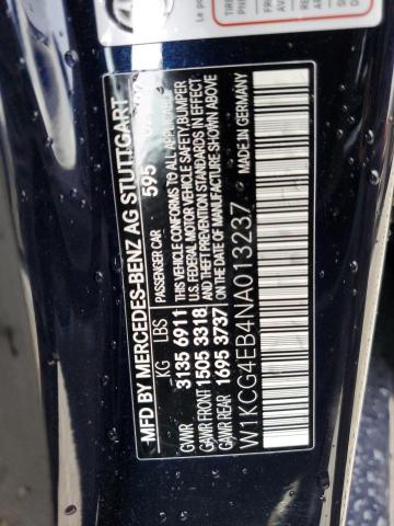 W1KCG4EB4NA013237 - 2022 MERCEDES-BENZ EQS 580 4M BLUE photo 10