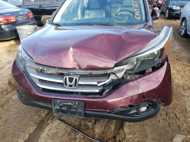 5J6RM4H7XEL015433 - 2014 HONDA CR-V EXL MAROON photo 9