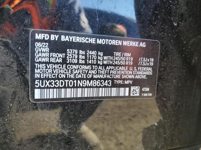 5UX33DT01N9M86343 - 2022 BMW X4 XDRIVE3 BLACK photo 13