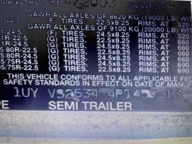 1UYVS25344P145913 - 2004 UTILITY TRAILER თეთრი ფოტო 10