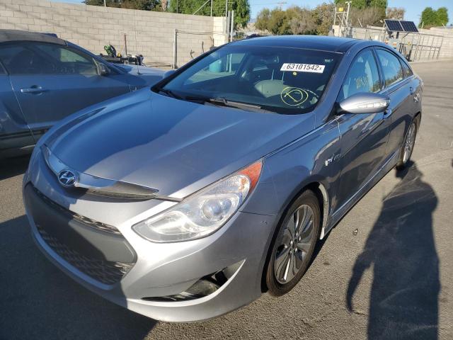 KMHEC4A47FA123220 - 2015 HYUNDAI SONATA HYB BLUE photo 2