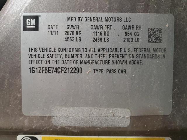 1G1ZF5E74CF212290 - 2012 CHEVROLET MALIBU 3LT 棕色 照片 10