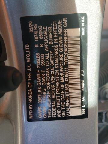 SHHFK7H82LU218811 - 2020 HONDA CIVIC EXL Gümüş foto 10