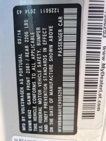 WVWBW8AH1EV005258 - 2014 VOLKSWAGEN EOS KOMFOR 银色 照片 10