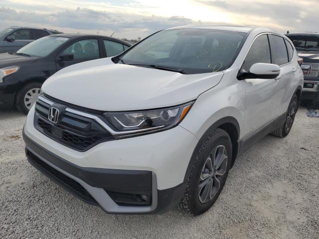 5J6RW1H8XML010457 - 2021 HONDA CR-V EXL WHITE photo 2