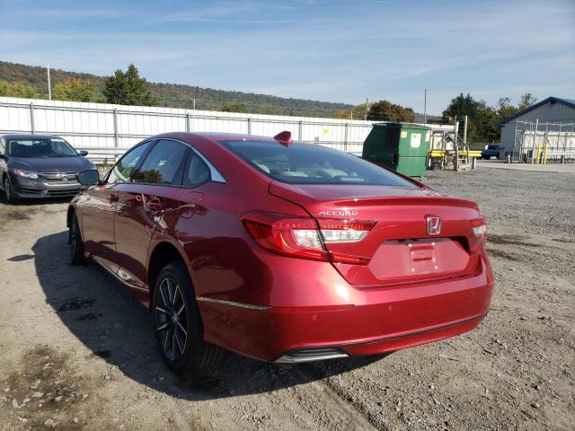 1HGCV1F56MA021654 - 2021 HONDA ACCORD EXL RED photo 3