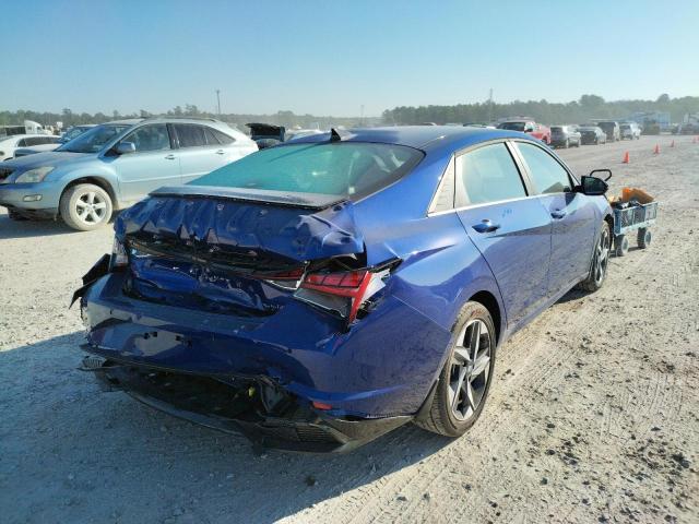 KMHLN4AJXNU030616 - 2022 HYUNDAI ELANTRA LI BLUE photo 4