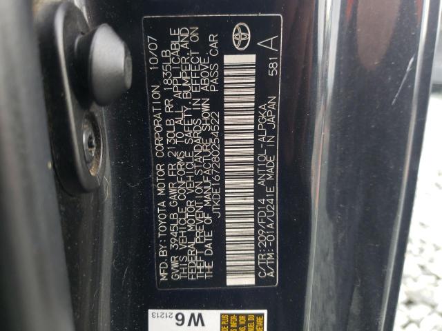 JTKDE167280254522 - 2008 TOYOTA SCION TC 黑色 照片 10