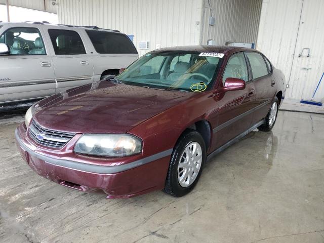 2G1WF52E949451656 - 2004 CHEVROLET IMPALA BURGUNDY photo 2