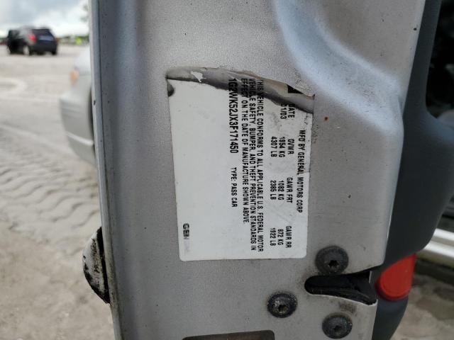 1G2WK52JX3F171450 - 2003 PONTIAC GRAND PRIX Күміс фото 10