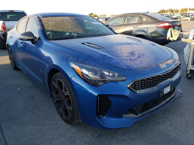 KNAE35LCXM6089141 - 2021 KIA STINGER GT BLUE photo 1