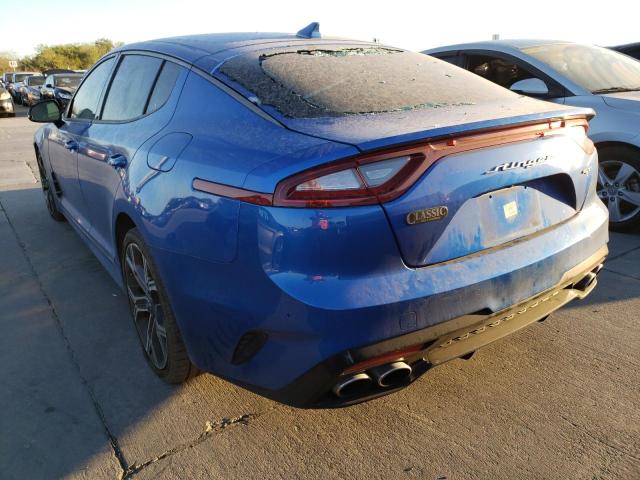 KNAE35LCXM6089141 - 2021 KIA STINGER GT BLUE photo 3