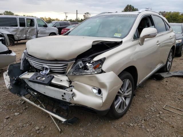 2T2BC1BA4FC001710 - 2015 LEXUS RX 450H GOLD photo 2