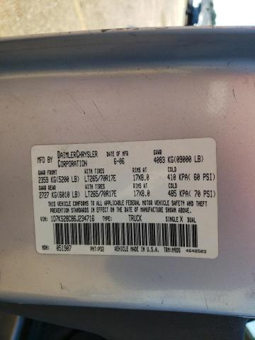 1D7KS28C86J234716 - 2006 DODGE RAM 2500 S SILVER photo 10