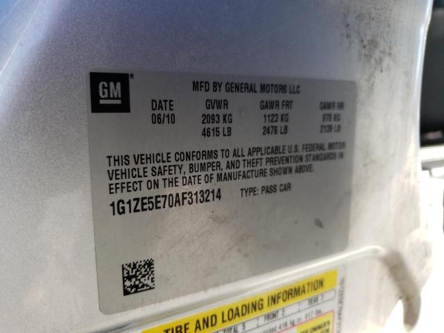 1G1ZE5E70AF313214 - 2010 CHEVROLET MALIBU LTZ ვერცხლისფერი ფოტო 10