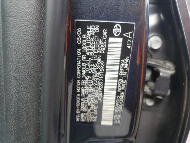 JTDBT923171015929 - 2007 TOYOTA YARIS GRAY photo 10