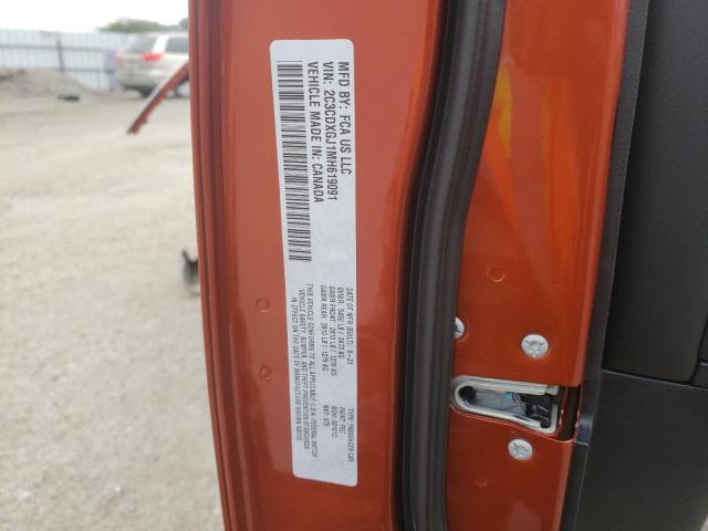 2C3CDXGJ1MH619091 - 2021 DODGE CHARGER SC ORANGE photo 10