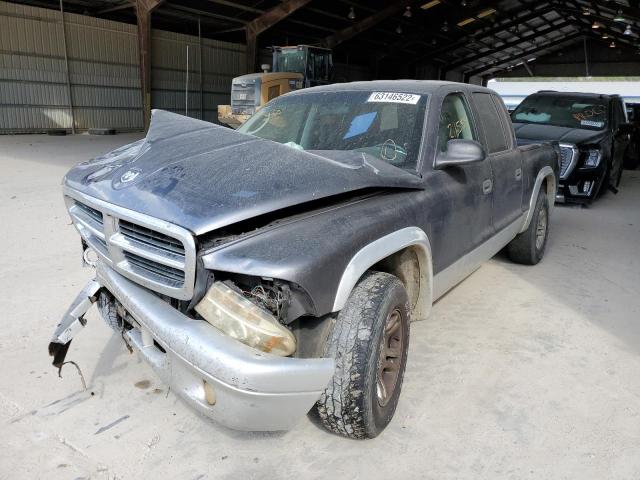 1D7HL48N14S750783 - 2004 DODGE DAKOTA QUA GRAY photo 2