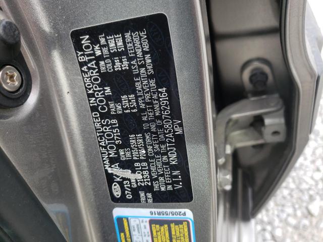 KNDJT2A58D7629164 - 2013 KIA SOUL GRAY photo 10