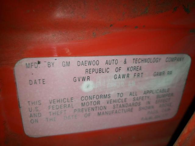 KL1TJ62644B136308 - 2004 CHEVROLET AVEO LS 红色 照片 10