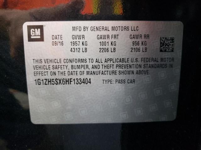 1G1ZH5SX6HF133404 - 2017 CHEVROLET MALIBU PRE შავი ფოტო 10