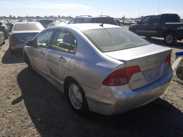 JHMFA36206S030953 - 2006 HONDA CIVIC HYBR SILVER photo 3