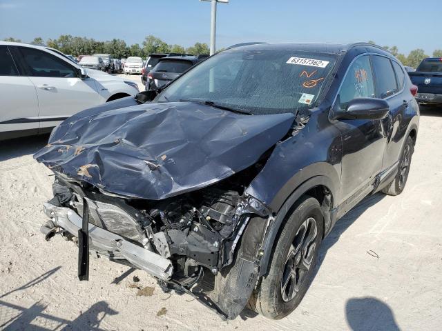 7FARW1H9XJE022545 - 2018 HONDA CR-V TOURI GRAY photo 2