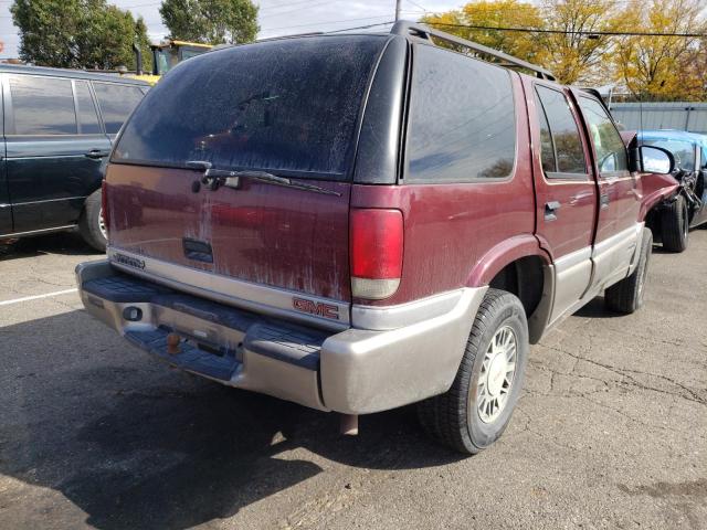 1GKDT13W712207462 - 2001 GMC JIMMY BURGUNDY photo 4