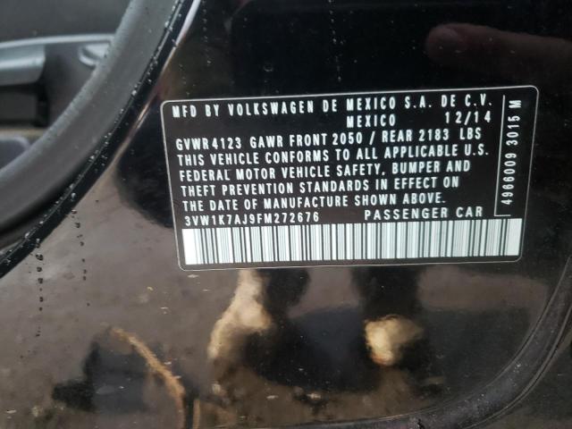 3VW1K7AJ9FM272676 - 2015 VOLKSWAGEN JETTA BASE 黑色 照片 10