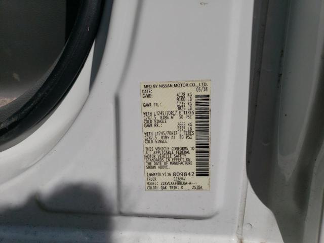 1N6BF0LY1JN809842 - 2018 NISSAN NV 2500 S WHITE photo 10