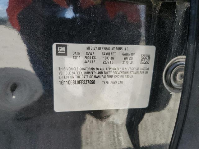 1G11C5SL0FF237098 - 2015 CHEVROLET MALIBU 1LT 黑色 照片 10