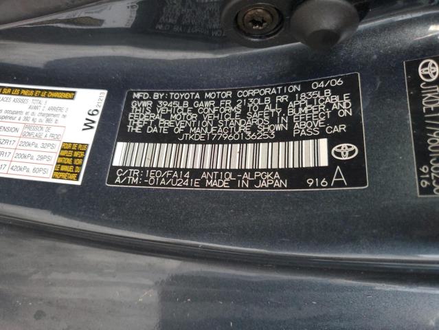 JTKDE177960136253 - 2006 TOYOTA SCION TC ლურჯი ფოტო 10