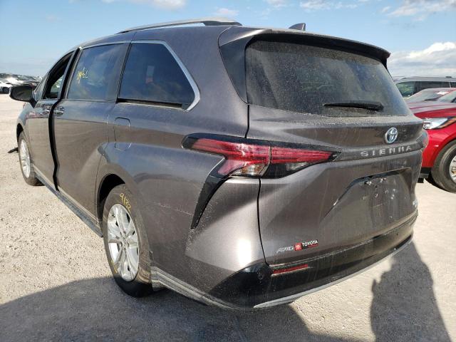 5TDESKFCXNS056934 - 2022 TOYOTA SIENNA LIM GRAY photo 3