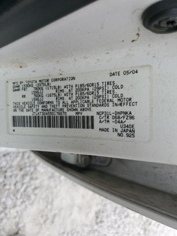 JTLKT324550176670 - 2005 TOYOTA SCION XB Weiß Foto 10
