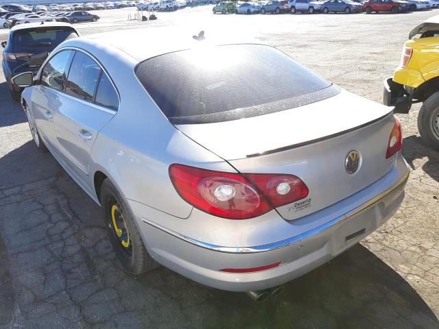 WVWHP7AN6BE707580 - 2011 VOLKSWAGEN CC LUXURY SILVER photo 3