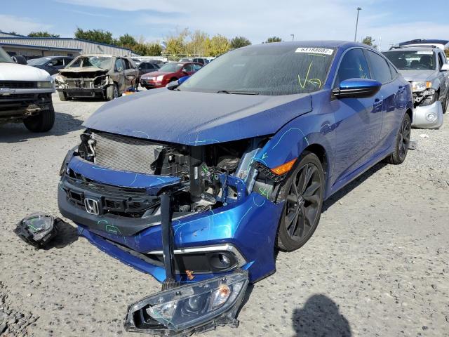 19XFC1F70KE011635 - 2019 HONDA CIVIC EXL 蓝色 照片 2