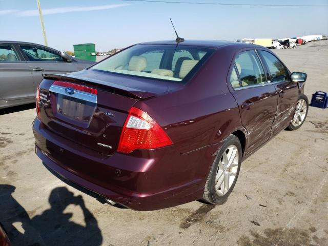 3FAHP0JG8BR187880 - 2011 FORD FUSION SEL BURGUNDY photo 4