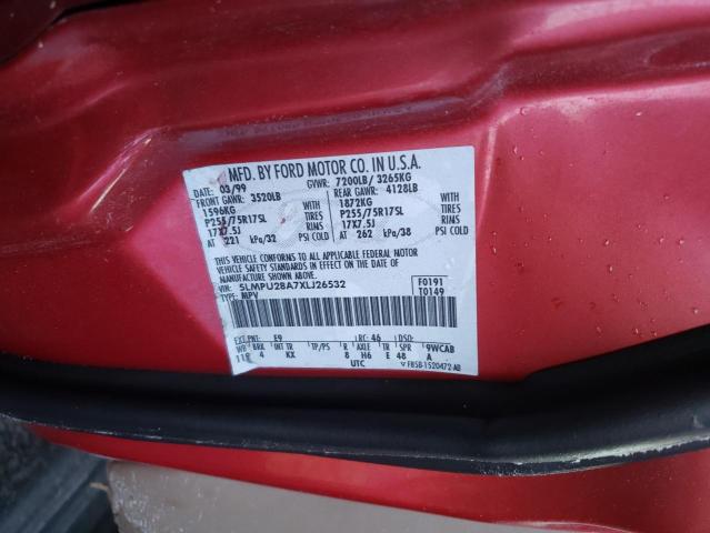 5LMPU28A7XLJ26532 - 1999 LINCOLN NAVIGATOR 红色 照片 10